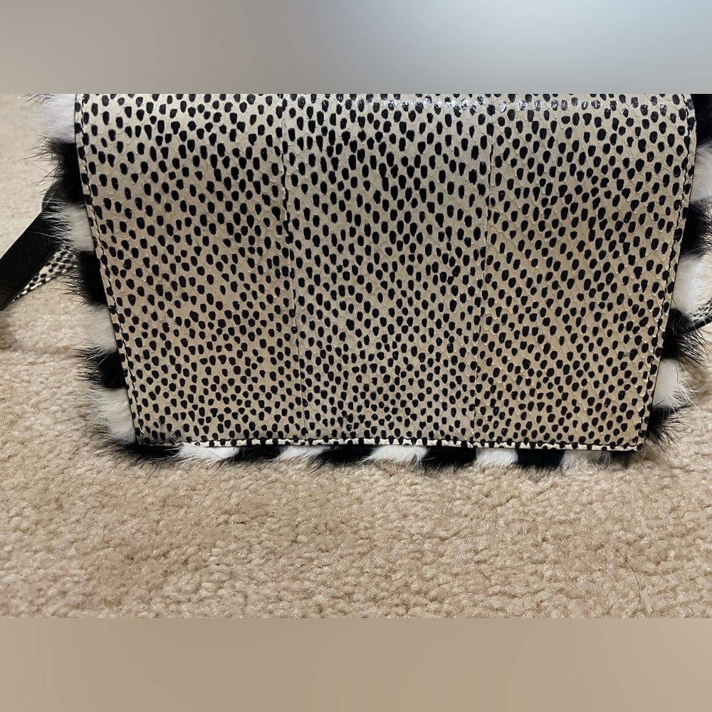 New! Collector’s piece!!Fendi watersnake with fur trim bag.